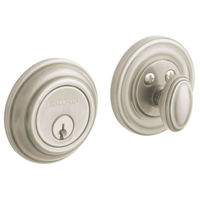 Baldwin 8231056 Traditional 2-1/8" Single Cylinder Deadbolt Lifetime Satin Nickel Finish