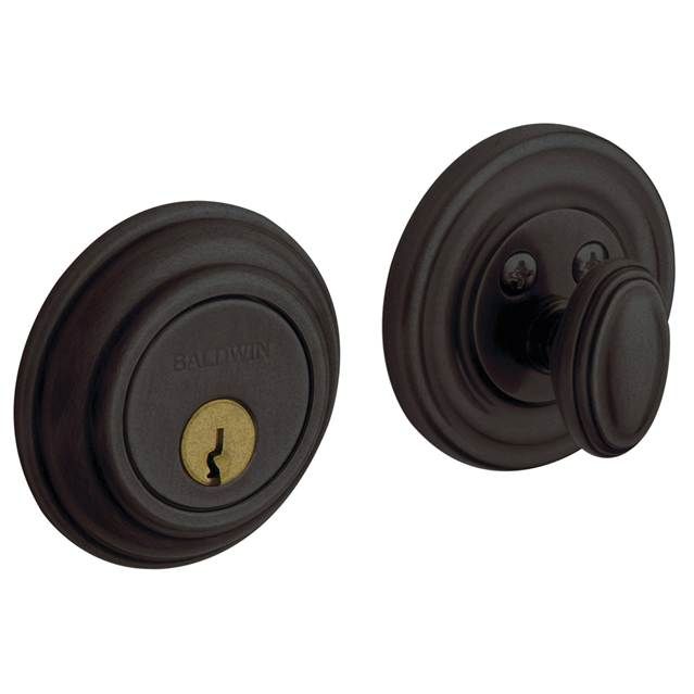 Baldwin 8231402 Traditional 2-1/8" Single Cylinder Deadbolt Distressed Oil Rubbed Bronze Finish