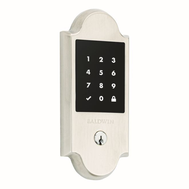 Baldwin 8235056 Stand Alone Boulder Touchscreen Deadbolt with Schlage C Keyway Lifetime Satin Nickel Finish