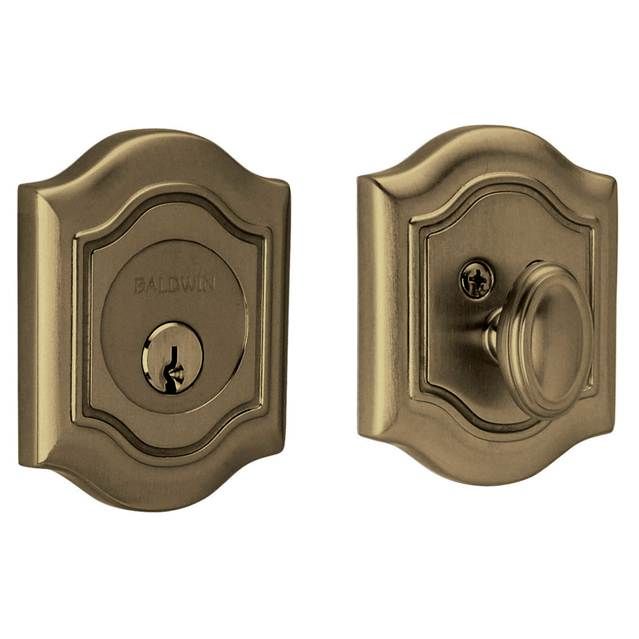 Baldwin 8237050 Bethpage Single Cylinder Deadbolt Antique Brass Finish