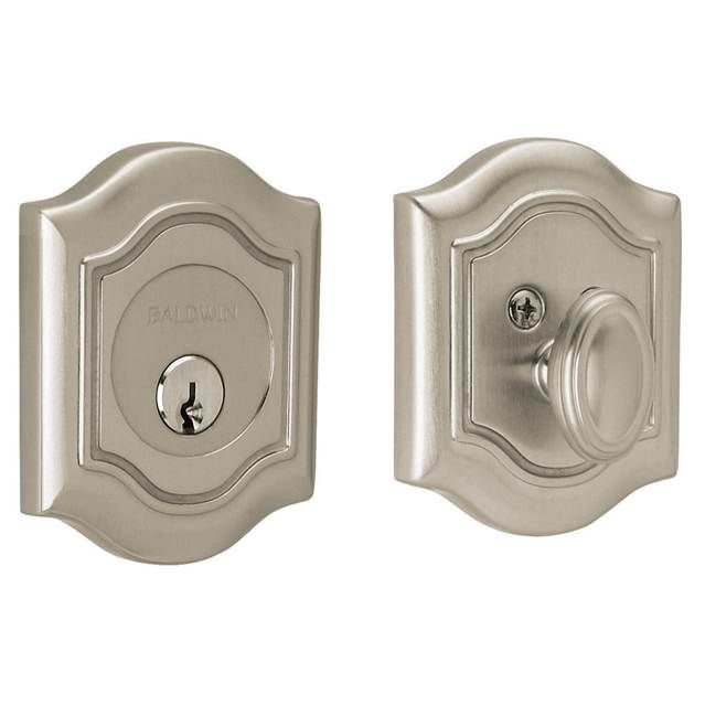 Baldwin 8237056 Bethpage Single Cylinder Deadbolt Lifetime Satin Nickel Finish