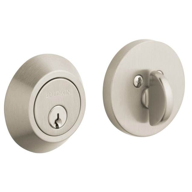 Baldwin 8241056 Contemporary 2-1/8" Single Cylinder Deadbolt Lifetime Satin Nickel Finish