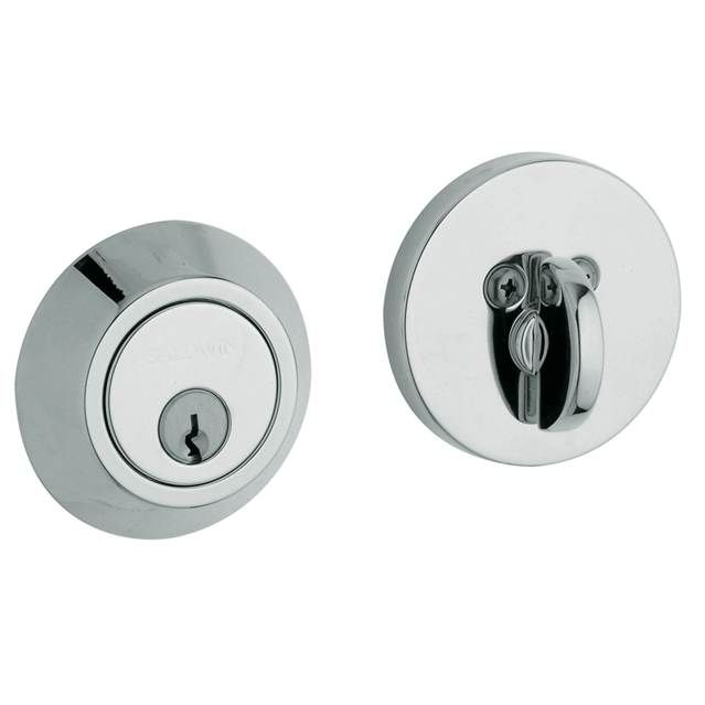 Baldwin 8241260 Contemporary 2-1/8" Single Cylinder Deadbolt Bright Chrome Finish