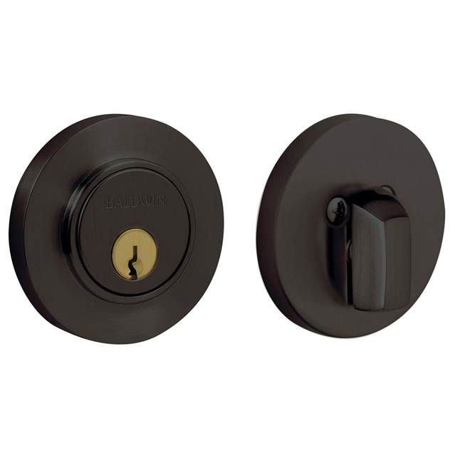 Baldwin 8244102 Contemporary Low Profile 2-1/8" Single Cylinder Deadbolt Oil Rubbed Bronze Finish
