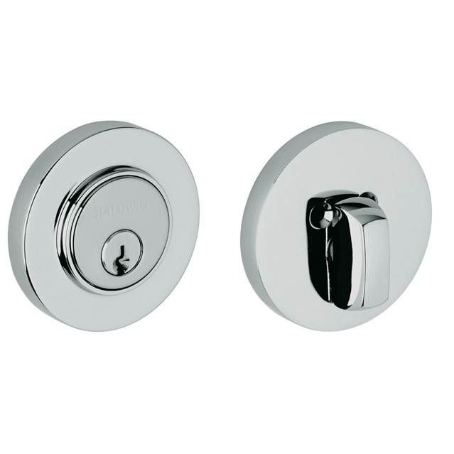 Baldwin 8244260 Contemporary Low Profile 2-1/8" Single Cylinder Deadbolt Bright Chrome Finish