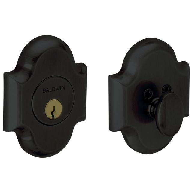 Baldwin 8252190 Boulder Arched Single Cylinder Deadbolt Satin Black Finish