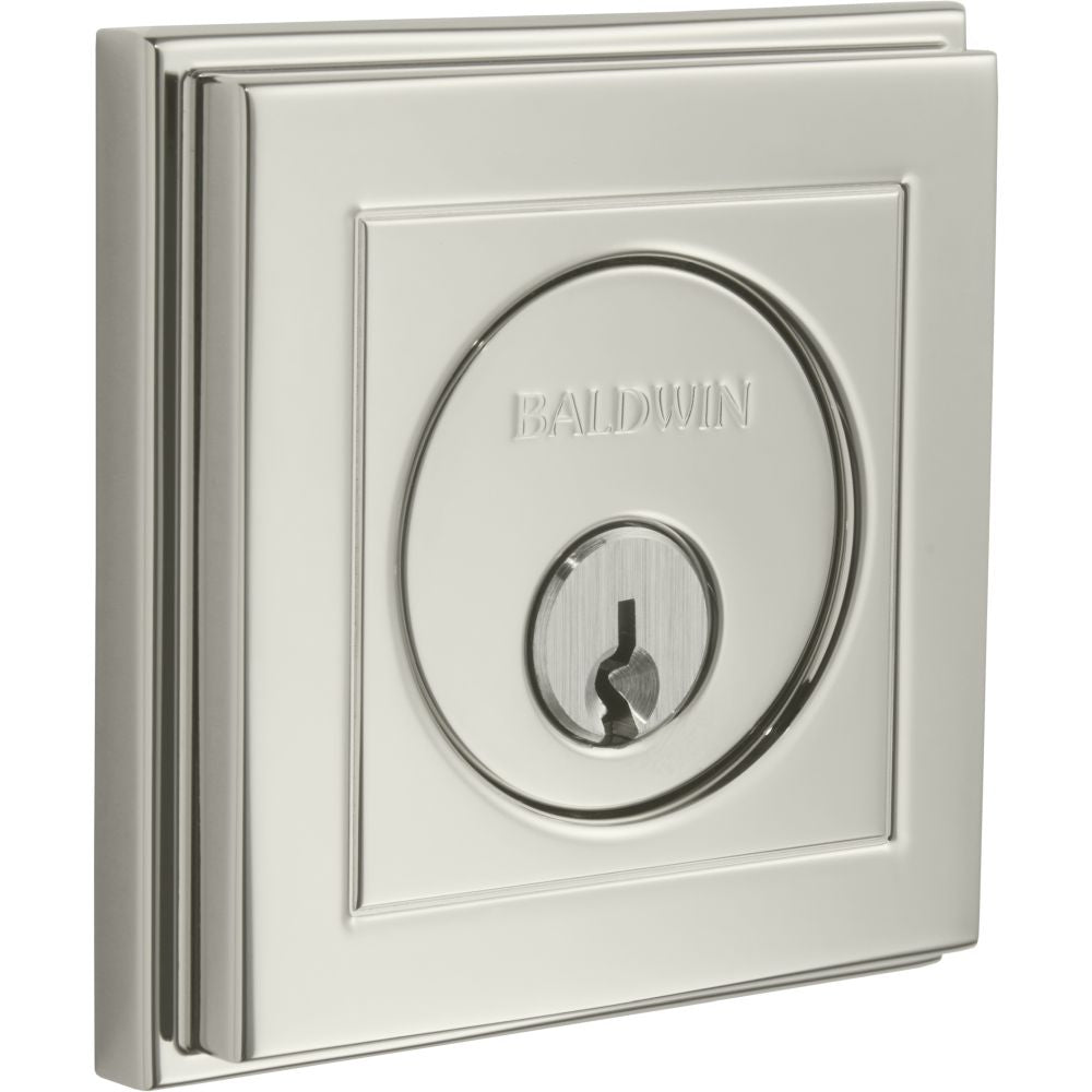 Baldwin 8260055 Hollywood Hills Single Cylinder Deadbolt Lifetime Bright Nickel Finish