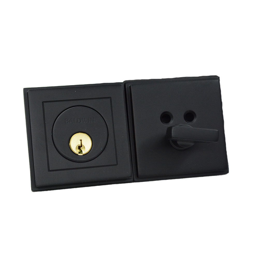 Baldwin 8260190 Hollywood Hills Single Cylinder Deadbolt Satin Black Finish