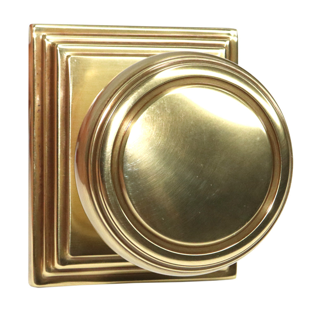 Emtek 8261NWUS7 Norwich Knob 2-3/8" Backset Privacy with Wilshire Rose for 1-1/4" to 2" Door French Antique Brass Finish Main image