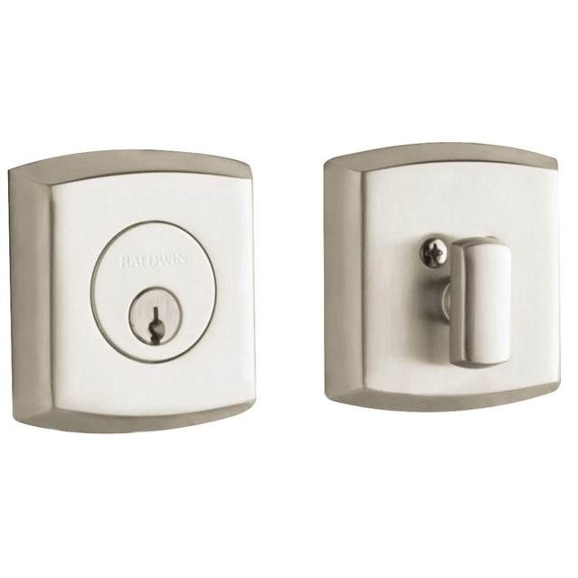 Baldwin 8285056 Soho Single Cylinder Deadbolt Lifetime Satin Nickel Finish