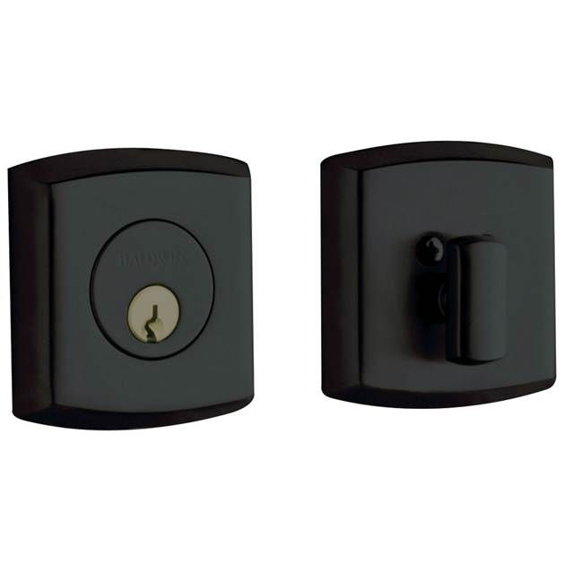 Baldwin 8285190 Soho Single Cylinder Deadbolt Satin Black Finish
