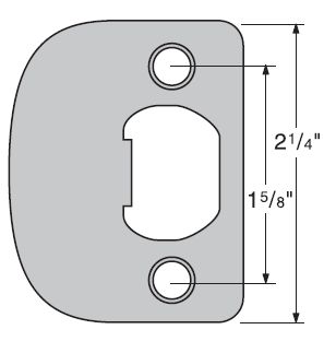Kwikset 83031-003 UL Radius Corner Full Lip Strike for US26 Bright Chrome and US26D Satin Chrome Finish