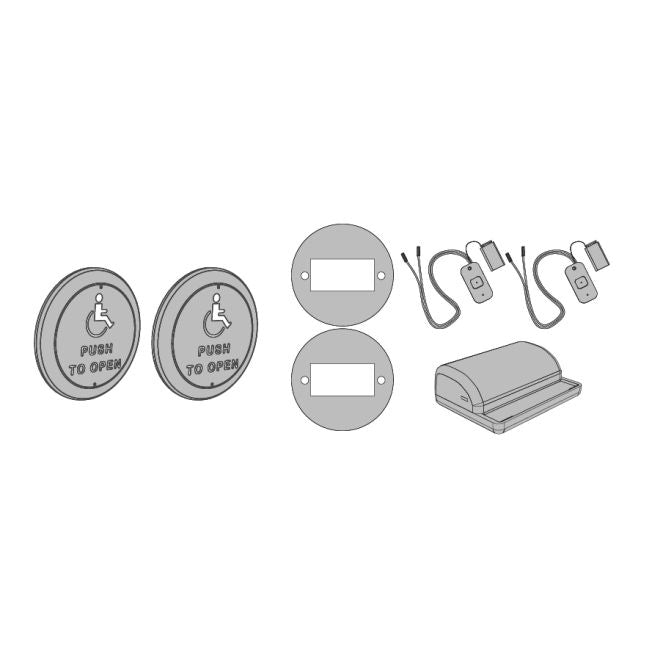 LCN 83103860TW 4-1/2" Round Wireless Actuator Package with Text and Logo Main image