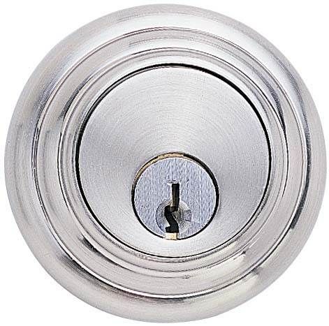 Emtek 8455US26 Low Profile Single Cylinder Deadbolt for 1-3/4" Door Polished Chrome Finish Main image