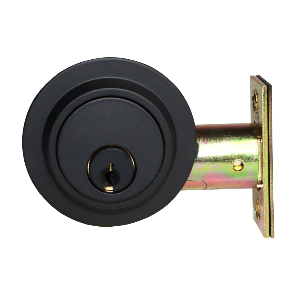 Emtek 8467US19 Modern Single Cylinder Deadbolt for 1-3/4" Door Flat Black Finish Main image