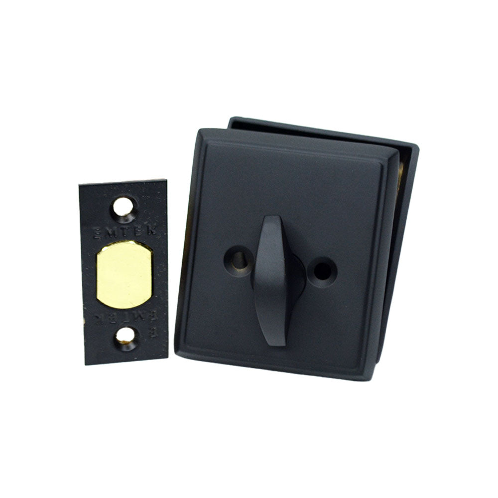 Emtek 8468US19 Rectangular Single Cylinder Deadbolt for 1-3/4" Door Flat Black Finish