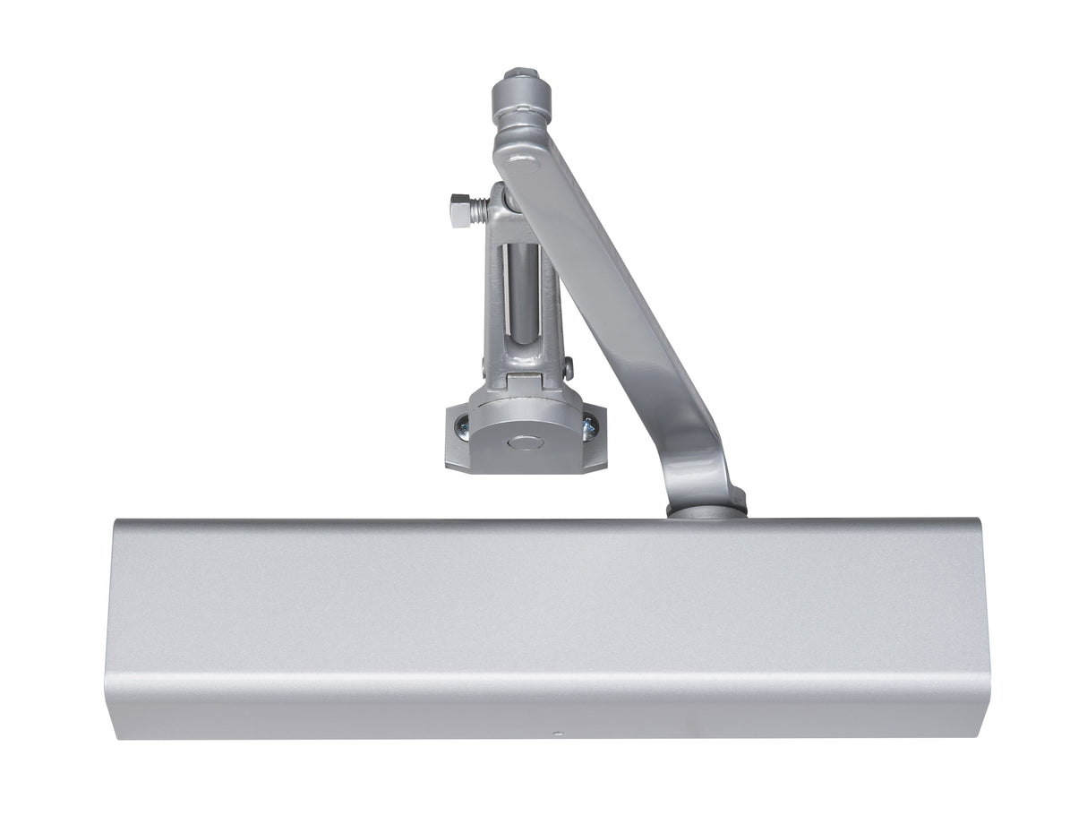Norton 8501H689 Adjustable Hold Open Surface Mount Door Closer with Full Cover and Sex Nuts Aluminum Finish