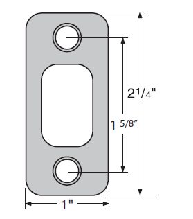 Kwikset 85063-013 1" x 2-1/4" Radius Corner Deadbolt Strike for US26 Bright Chrome and US26D Satin Chrome Finish