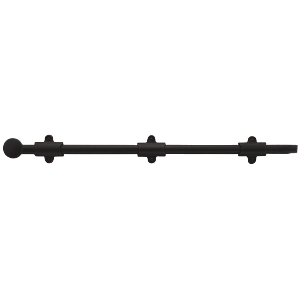 Emtek 8513US19 18" Surface Bolt with 3 Strikes Flat Black Finish Main image