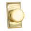 Emtek 8521PUS3NL Providence Knob Dummy Pair with Rectangular Rose for 1-1/4" to 2" Door Unlacquered Brass Finish