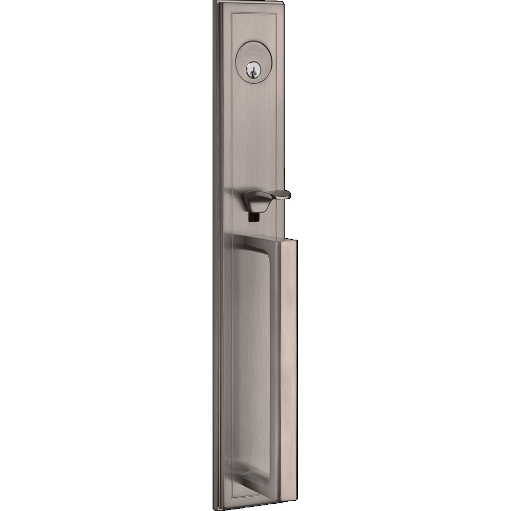 Baldwin 85311056ENTR Hollywood Hills Full Escutcheon Tubular Single Cylinder Handleset Lifetime Satin Nickel Finish