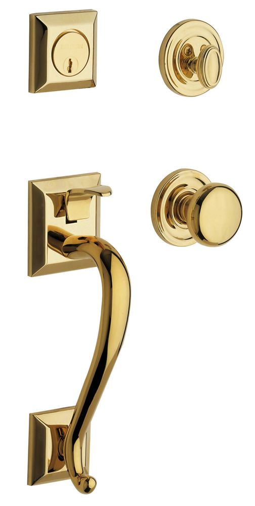 Baldwin 85320031ENTR Madison Sectional Tubular Single Cylinder Handleset Unlacquered Brass Finish