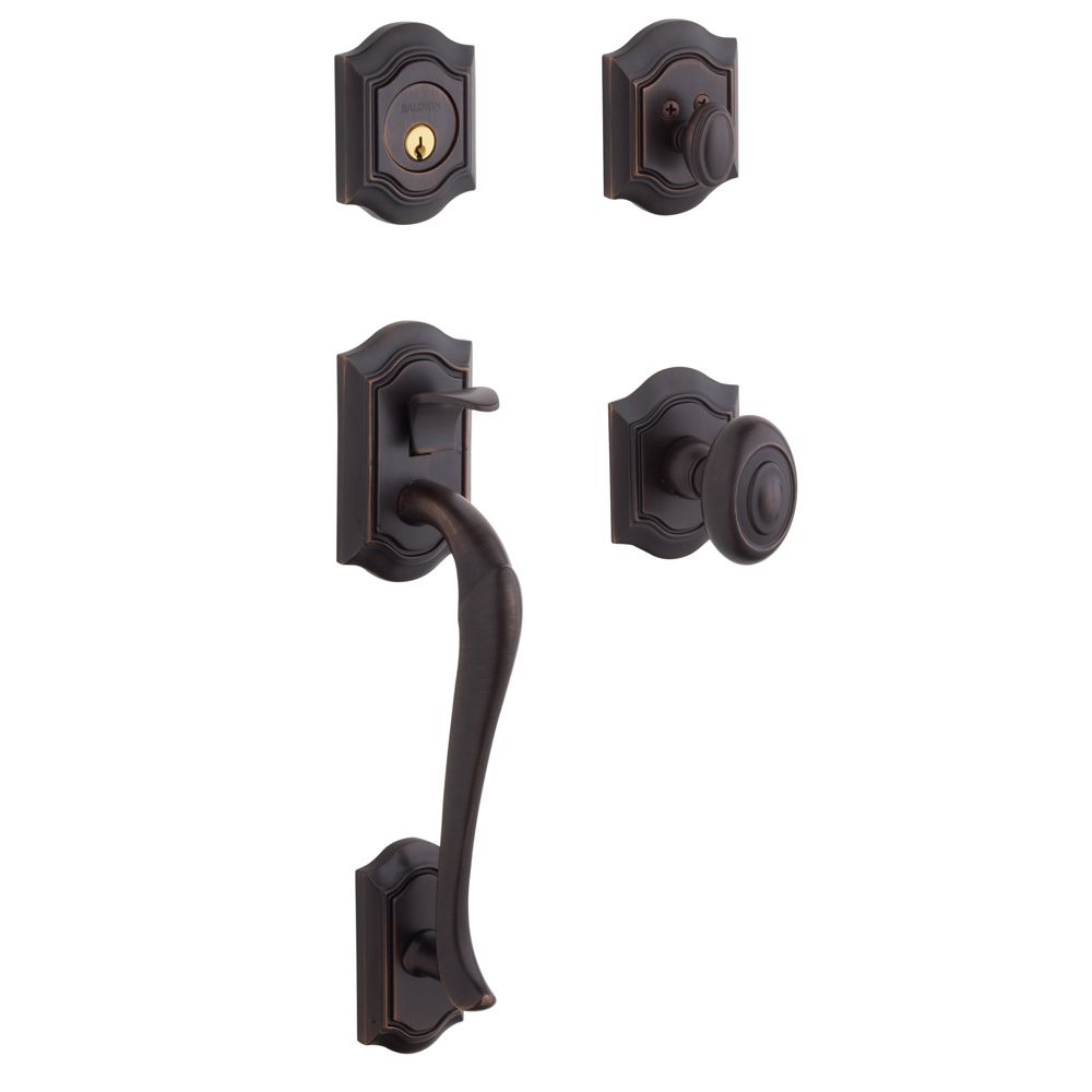 Baldwin 85327112ENTR Bethpage Sectional Tubular Single Cylinder Handleset Venetian Bronze Finish