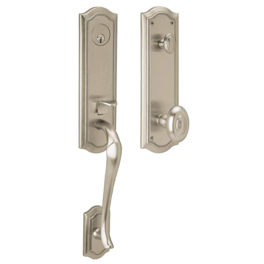 Baldwin 85337056ENTR Bethpage Emergency Egress Tubular Single Cylinder Handleset Lifetime Satin Nickel Finish