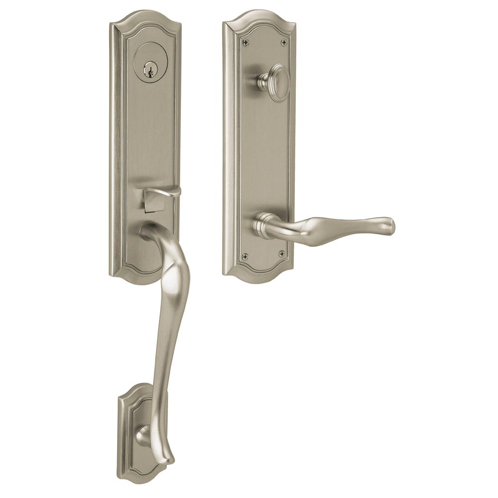 Baldwin 85337056RENT Bethpage Emergency Egress Tubular Right Hand Single Cylinder Handleset Lifetime Satin Nickel Finish
