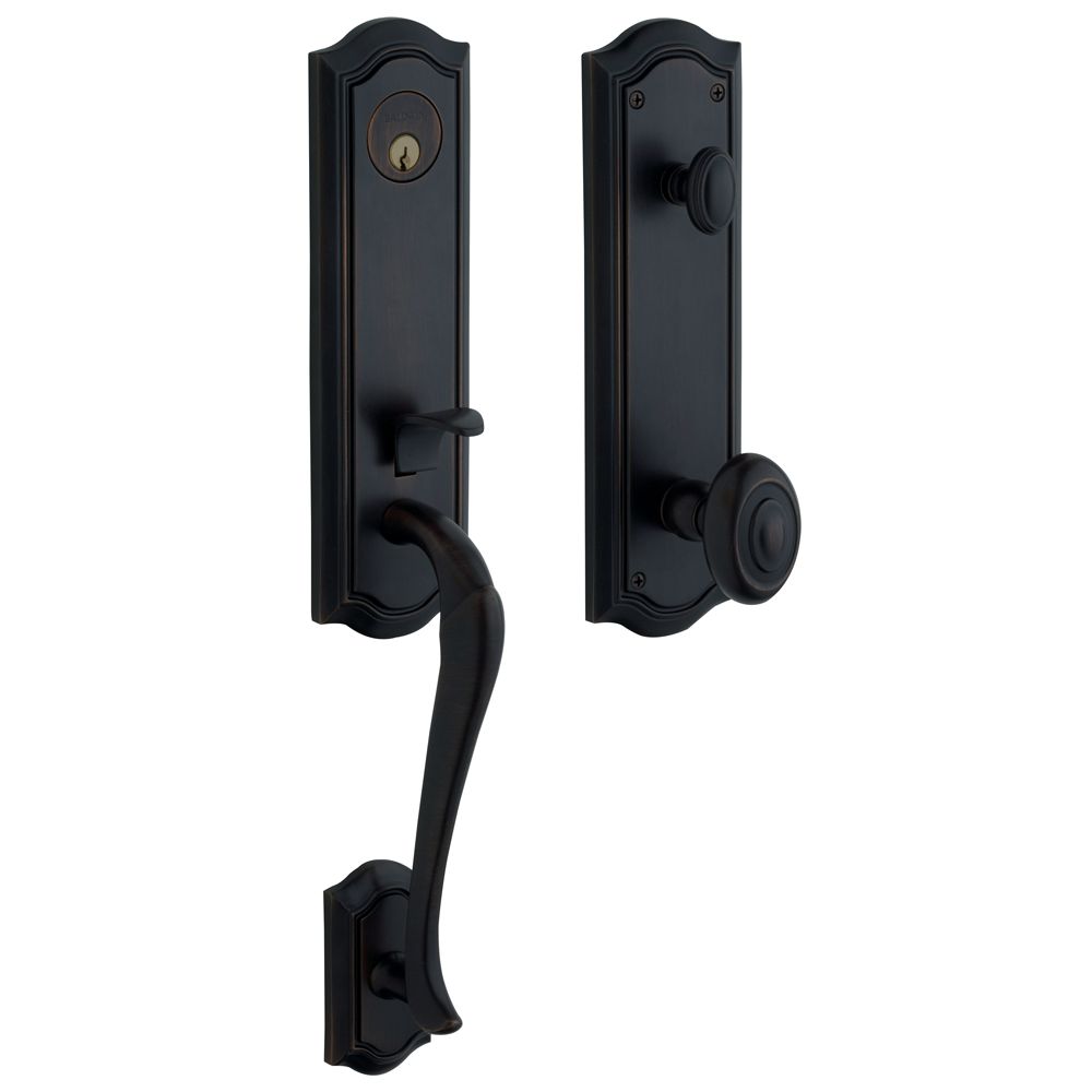 Baldwin 85337190ENTR Bethpage Emergency Egress Tubular Single Cylinder Handleset Satin Black Finish