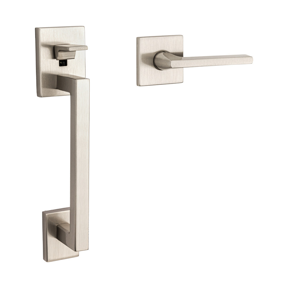 Baldwin 85390056RENT Minneapolis Sectional Right Hand Single Cylinder Entry Tubular Handleset with 5162 Lever Lifetime Satin Nickel Finish