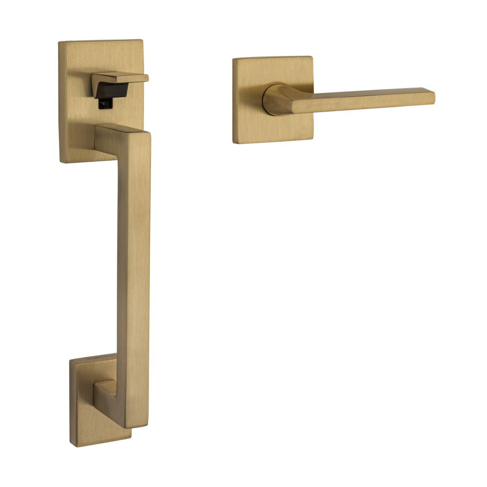 Baldwin 85390060ACLH Minneapolis Sectional Left Hand Handleset Less Deadbolt Satin Brass and Brown Finish