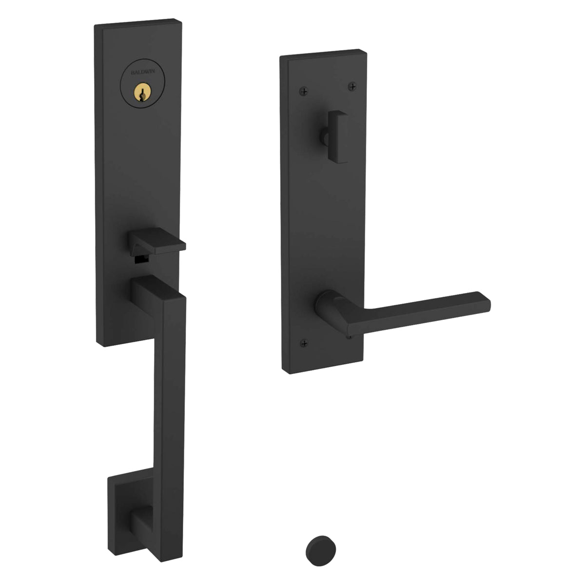 Baldwin 85391190RENT Minneapolis 3/4 Right Hand Single Cylinder Entry Tubular Handleset with 5162 Lever Satin Black Finish