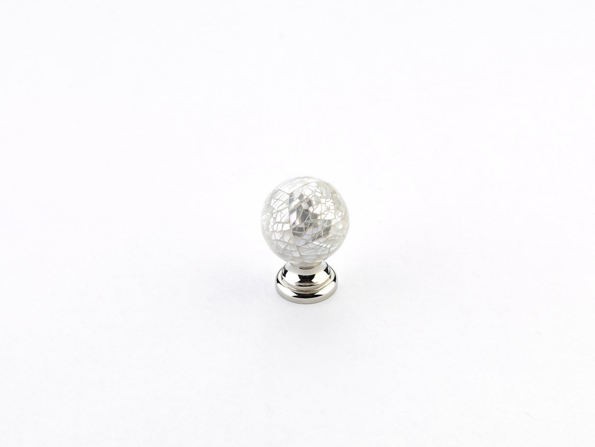 Schaub 857-MOP-PN 1-1/4" Symphony Cabinet Knob Mother of Pearl Polished Nickel Finish
