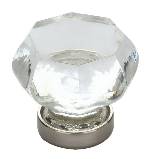 Emtek 86010US15 Old Town Clear 1" Cabinet Knob Satin Nickel Finish Main image
