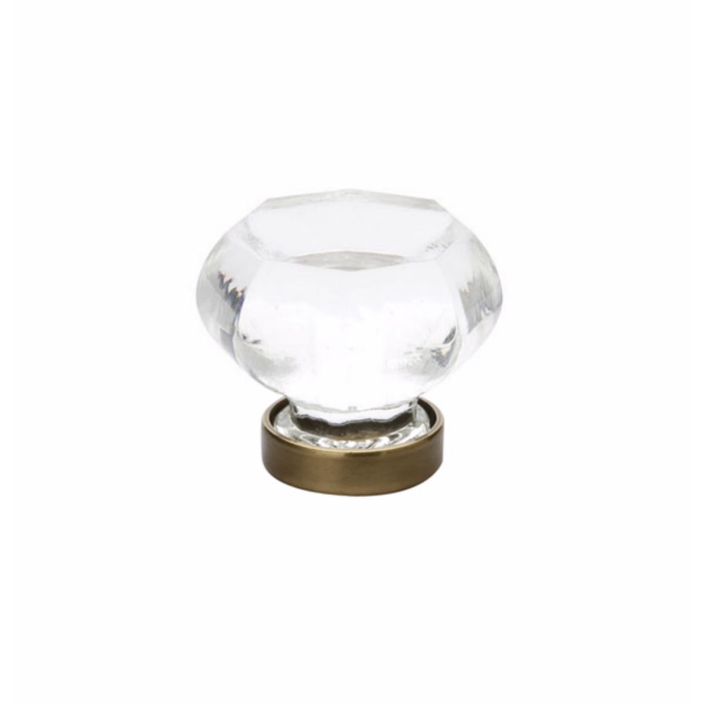 Emtek 86010US7 Old Town Clear 1" Cabinet Knob French Antique Brass Finish Main image