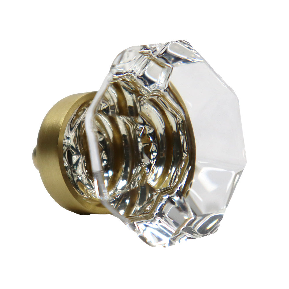 Emtek 86011US4 Old Town Clear 1-1/4" Cabinet Knob Satin Brass Finish Main image