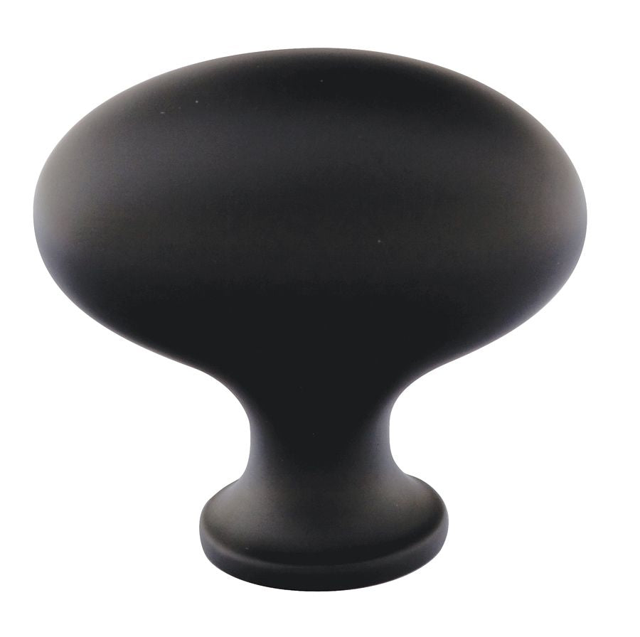 Emtek 86016US19 Egg 1-1/4" Cabinet Knob Flat Black Finish Main image