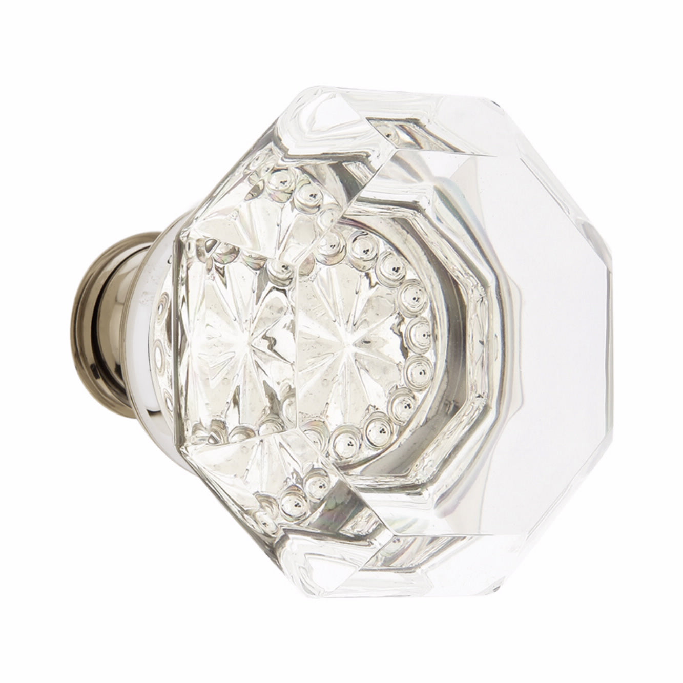 Emtek 86028US14 Old Town Clear 1-3/4" Cabinet Knob Polished Nickel Lifetime Finish Main image