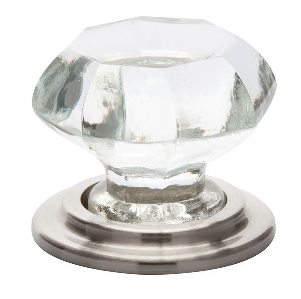 Emtek 86028US15 Old Town Clear 1-3/4" Cabinet Knob Satin Nickel Finish Main image
