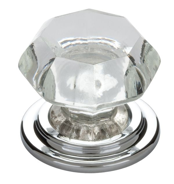 Emtek 86028US26 Old Town Clear 1-3/4" Cabinet Knob Polished Chrome Finish Main image