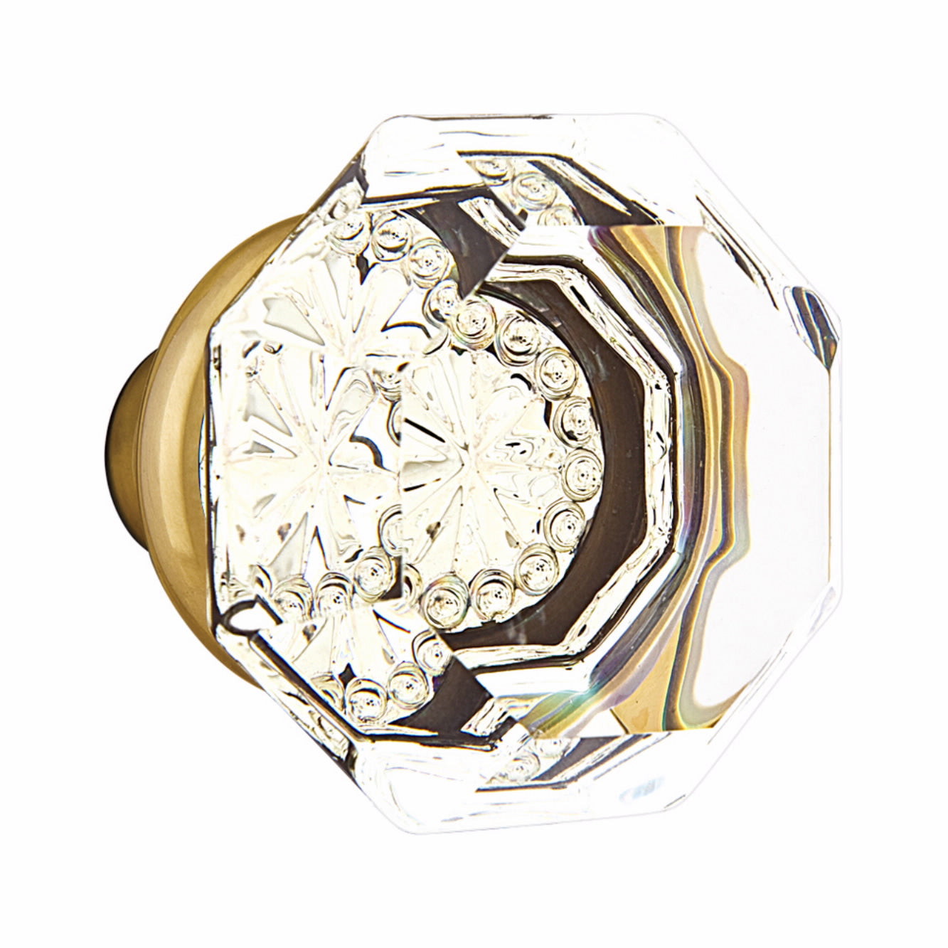 Emtek 86028US7 Old Town Clear 1-3/4" Cabinet Knob French Antique Brass Finish Main image