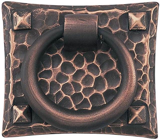 Emtek 86040US10B Hammered Ring Cabinet Pull 1-3/4" X 1-1/2" Oil Rubbed Bronze Finish Main image