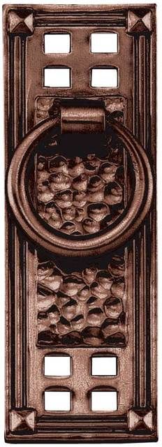 Emtek 86042US10B Hammered Vertical Ring Cabinet Pull 1-1/4" X 3-1/2" Oil Rubbed Bronze Finish Main image