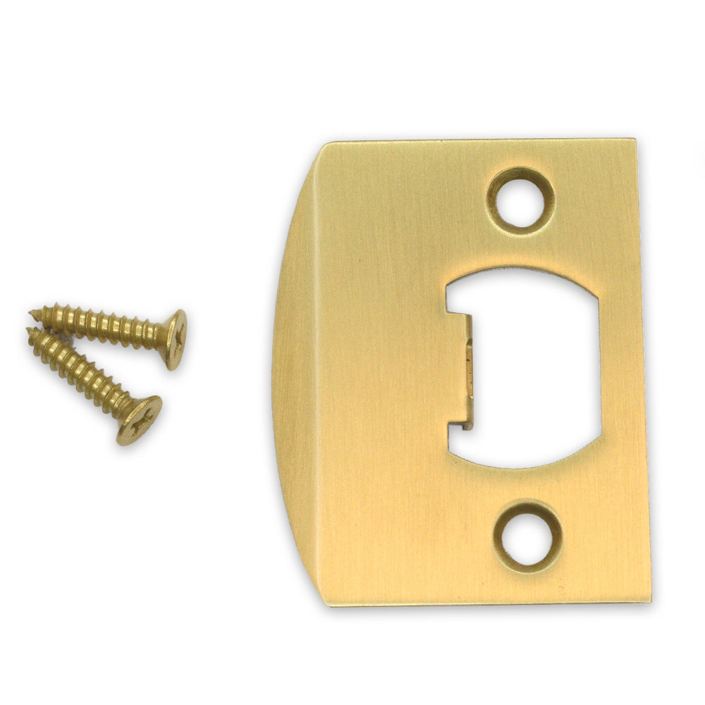 Emtek 86084US4 Square Corner Full Lip Strike for Passage, Privacy or Key-In Sets Satin Brass Finish Main image