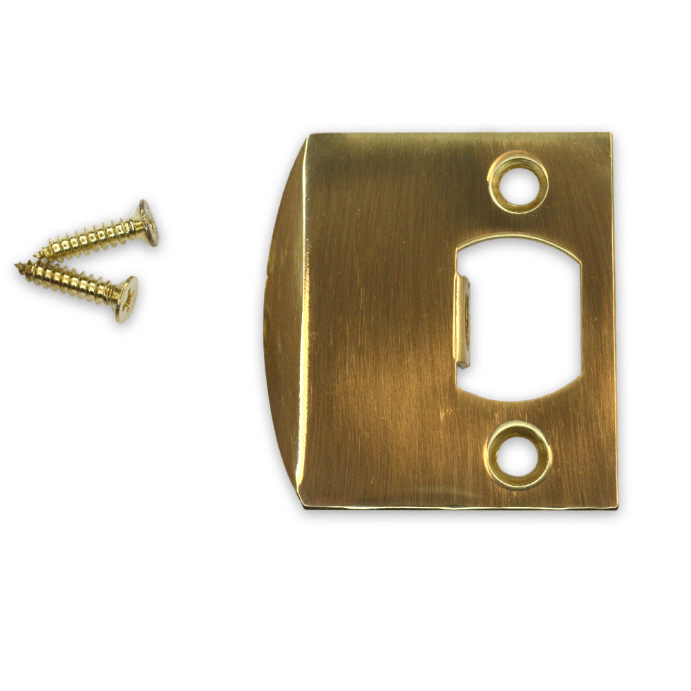 Emtek 86086US3 Square Corner Extended Lip Strike for Passage, Privacy or Key-In Sets Polished Brass Lifetime Finish Main image
