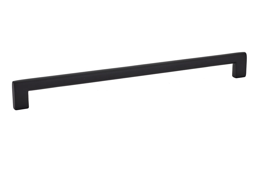 Emtek 86166US19 Trail Cabinet Pull with 12" Center To Center Flat Black Finish Main image