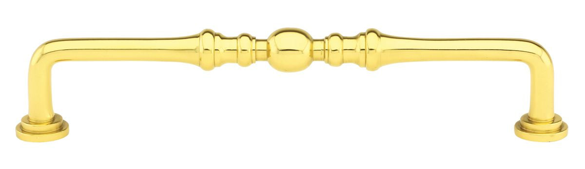 Emtek 86248US3 Spindle Cabinet Pull with 6" Center To Center Polished Brass Lifetime Finish Main image