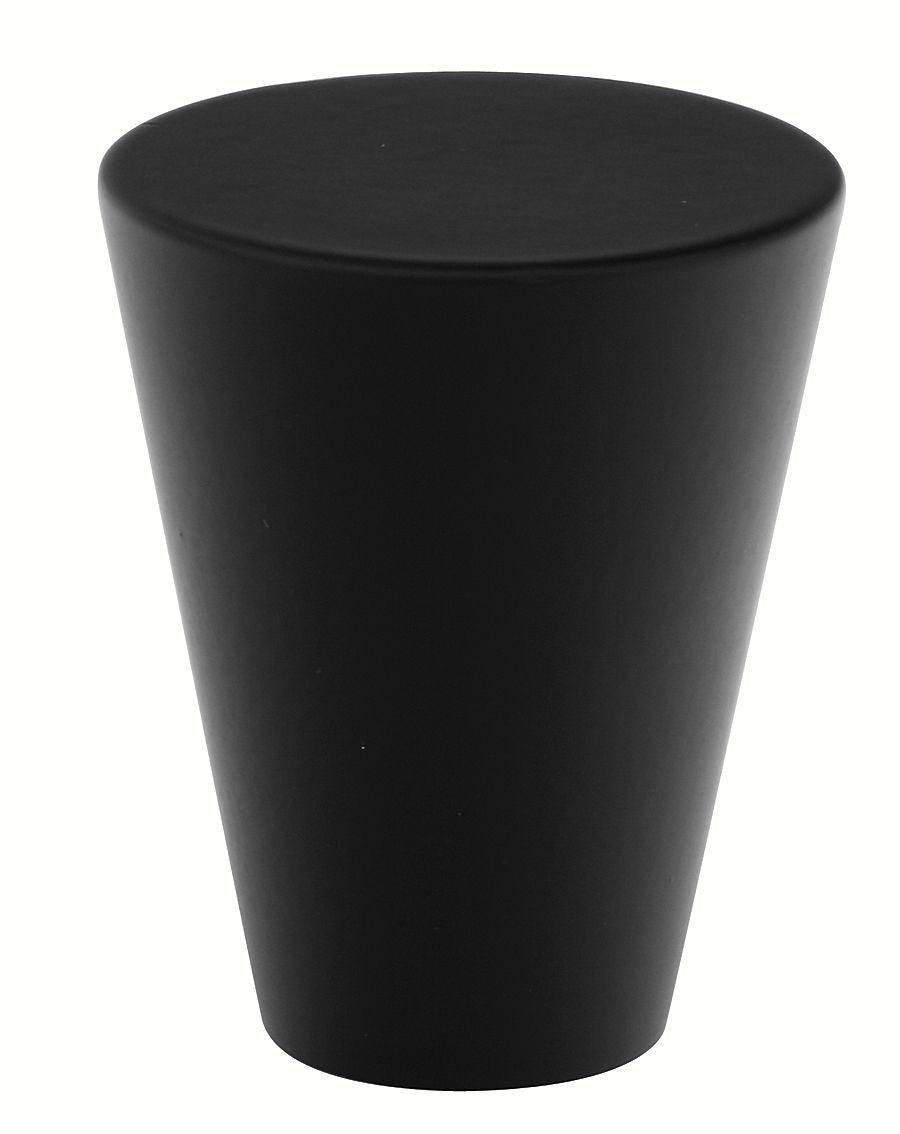 Emtek 86261US19 Cone 1" Cabinet Knob Flat Black Finish Main image