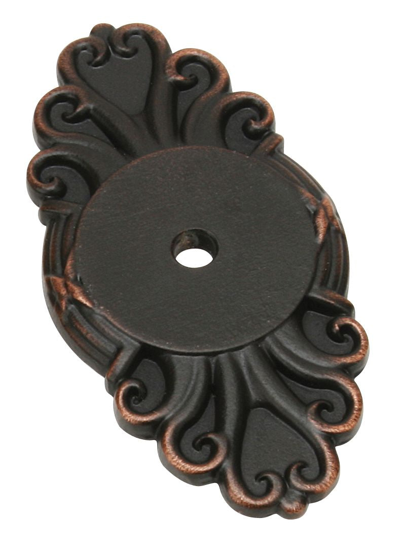 Emtek 86293US10B Ribbon and Reed Backplate for Cabinet Knob Oil Rubbed Bronze Finish Main image